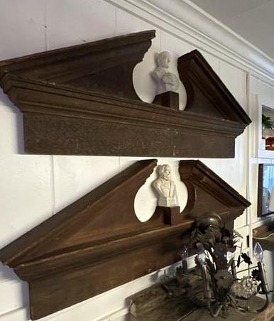 Antique wood pediments.